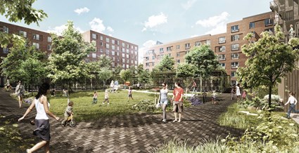 ø-huset-københavn-grøn-gårdrum-indefra